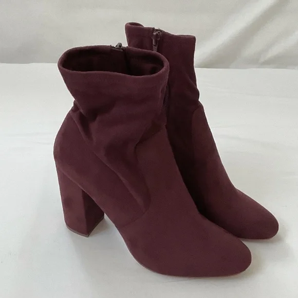 Aldo Shoes Aldo Sock Booties Ankle Boots Burgundy Size - Main Image